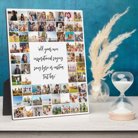 64写真パーソナライズされたコラージュと引用文 フォトプラーク (側面)