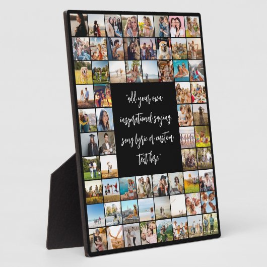 64写真パーソナライズされたコラージュと引用文 フォトプラーク (側面)