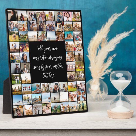64写真パーソナライズされたコラージュと引用文 フォトプラーク (側面)