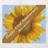 64周年記念ひまわり編集可能 スパークリングワインラベル (シングルラベル)