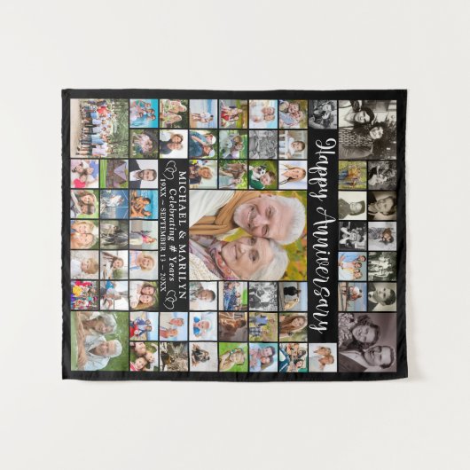 64周年記念 フォトコラージュ あなたの色 タペストリー (正面(横))