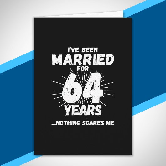 64年間の結婚生活をユーモアで祝う面白い64周年記念品 カード