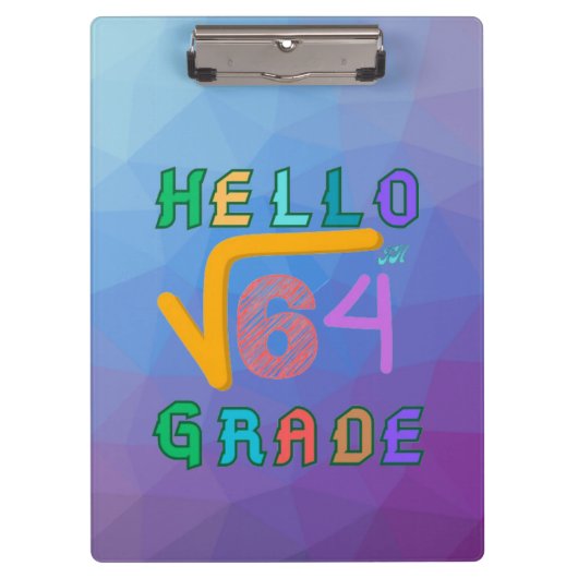 64数学Tおもしろい士のHello 8等平方根 クリップボード (正面)