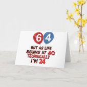 64歳おもしろいの誕生日デザイン カード (黄色い花)