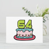 64歳お誕生日ケーキ カード (スタンド正面)