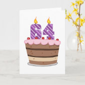 64歳のお誕生日ケーキ カード (黄色い花)