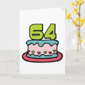 64歳のお誕生日ケーキ カード (黄色い花)