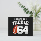 64歳のタックルフットボールパーティー 64歳の誕生日 ポストカード (スタンド正面)