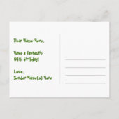 64歳の誕生日おめでとう：楽しいスターパターン、レインボー64、ネーム ポストカード (裏面)