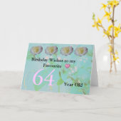 64歳の誕生日お祝いグリーティングカード カード (黄色い花)
