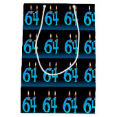 64歳の誕生日と目の玉ろうそく ミディアムペーパーバッグ (裏面)