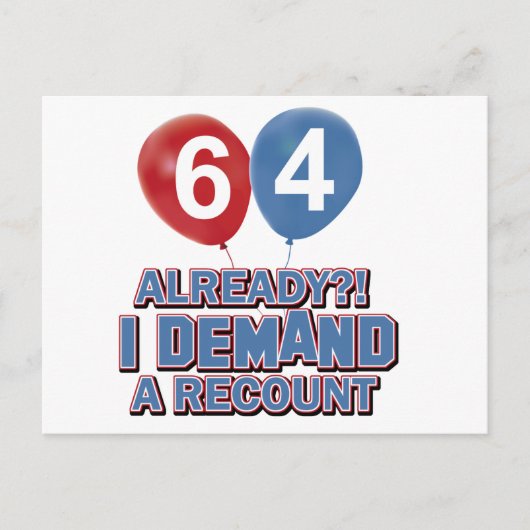 64歳の誕生日デザイン ポストカード (正面)