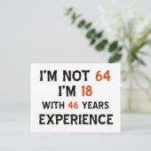 64歳の誕生日デザイン ポストカード (スタンド正面)