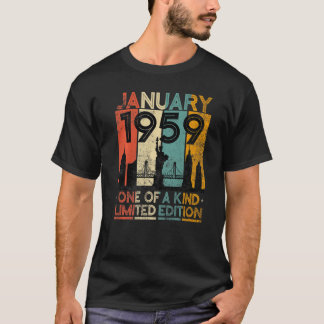 64歳ヴィンテージ1959年1月誕生日メンズウォム Tシャツ
