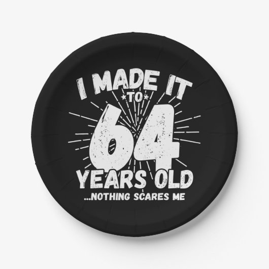 64歳皮肉ミームおもしろい64誕生日 ペーパープレート (正面)