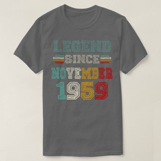 64歳1959年11月64誕生日 Tシャツ (デザイン正面)