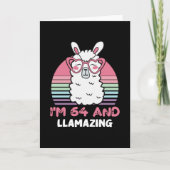 64歳Bday Llamazing 64th誕生日Llama カード (正面)