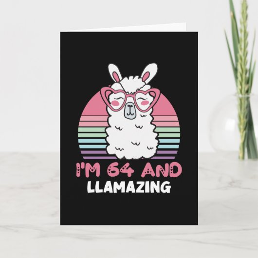 64歳Bday Llamazing 64th誕生日Llama カード (正面)