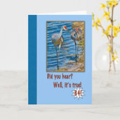 64番目の誕生日カード(サンドヒルクレーン付き) カード (黄色い花)