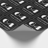 64番目の誕生日-インスパイアアールデコルック"64",名前 ラッピングペーパー (角)