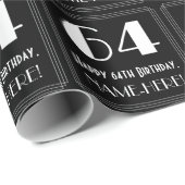 64番目の誕生日-インスパイアアールデコルック"64",名前 ラッピングペーパー (ロールコーナー)