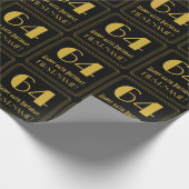 64番目の誕生日~インスパイアアールデコルック"64",名前 ラッピングペーパー (角)