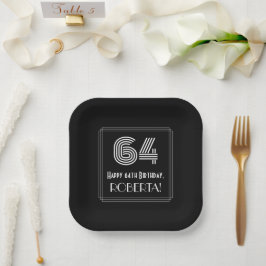 64番目の誕生日—インスパイアアールデコ検索「64」 +名前 ペーパープレート