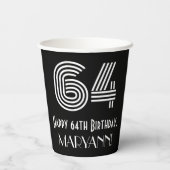 64番目の誕生日—インスパイアアールデコ検索「64」 +名前 紙コップ (裏面)