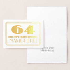 64番目の誕生日、名前+アールデコインスパイア外観「64」 箔カード