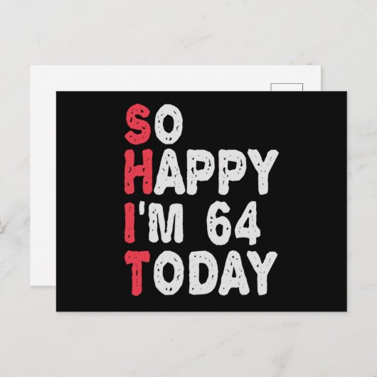64誕生日だから幸せ私は64今日のギフトおもしろい ポストカード (正面/裏面)