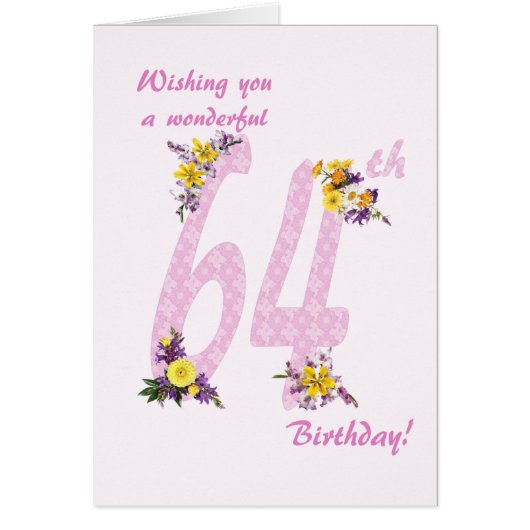 64誕生日の花飾数 (正面)