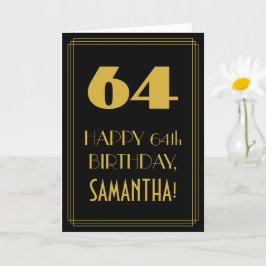 64誕生日インスパイア～アールデコルック"64" & Name カード