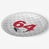64誕生日ゴルフボールデザイン ペーパープレート (アングル)