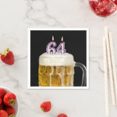 64誕生日ビールオンブラック スタンダードカクテルナプキン (インサイチュ)