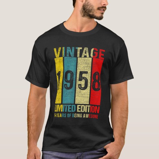 64誕生日ヴィンテージ1958 64歳 Tシャツ (正面)