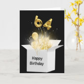 64誕生日風船（白） カード (黄色い花)