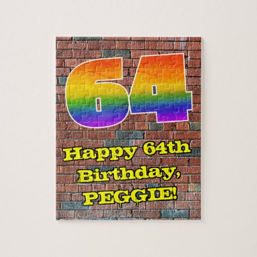 64誕生日:おもしろいグラフィティインスパイア – レボイン64 ジグソーパズル (縦)