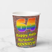 64誕生日:おもしろいグラフィティインスパイア – レボイン64 紙コップ (裏面)