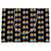 64誕生日:おもしろいレインボーイベント第64パターン ラージペーパーバッグ (正面)