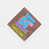 64誕生日~おもしろい、アーバングラフィティインスパイアルック スタンダードランチョンナプキン (角)