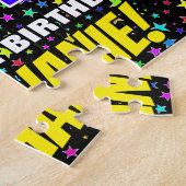 64誕生日:おもしろい、カラフル星野パターン ジグソーパズル (側面)