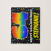 64誕生日:おもしろい、カラフル星野パターン ジグソーパズル (縦)