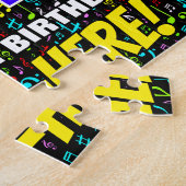 64誕生日:おもしろい、カラフル音楽シンボル、「64」 ジグソーパズル (側面)