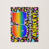 64誕生日:おもしろい、愛するハートシェイプ+「64」 ジグソーパズル (縦)