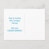 64誕生日:はっきりした,おもしろい,シンプル虹, 64 ポストカード (裏面)