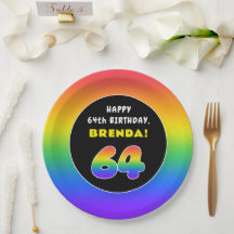 64誕生日:カラフルレインボー# 64,名前をカスタムする