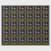 64誕生日:フローラ花数名前をカスタムする ラッピングペーパー (フラット)