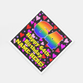 64誕生日:愛するハートパターン、虹# 64 スタンダードランチョンナプキン (角)