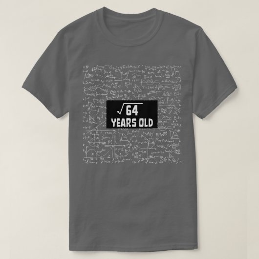 64 8誕生日8年のMath Lovの平方根 Tシャツ (デザイン正面)