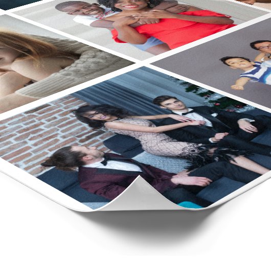 64 Photo Template Collage ポスター (角)